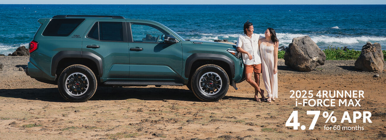 A local legend returns. Explore the all-new 2025 4Runner i-FORCE MAX and get 4.7% APR for 60 months.