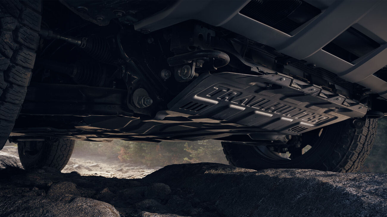 Toyota 4Runner i-FORCE MAX Trailhunter equipped with the stabilizer disconnect mechanism allowing for increased wheel articulation.