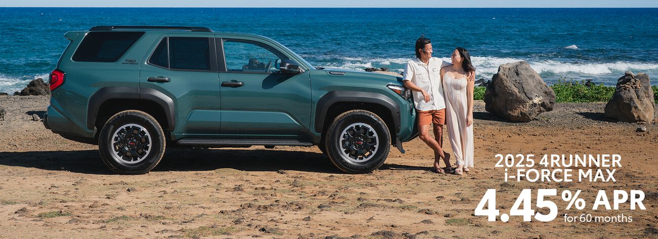 A local legend returns. Explore the all-new 2025 4Runner i-FORCE MAX and get 4.45% APR for 60 months.
