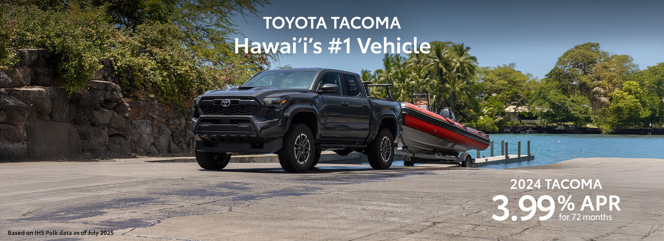 The 2024 Toyota Tacoma is built for Hawaii. Get 3.99% APR for 72 months!