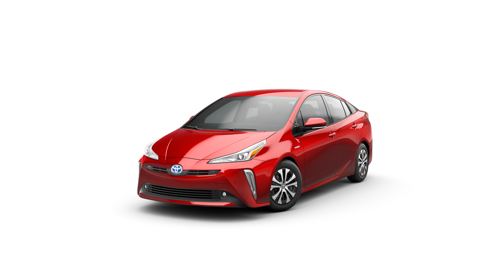 2021 Toyota Prius in Supersonic Red.