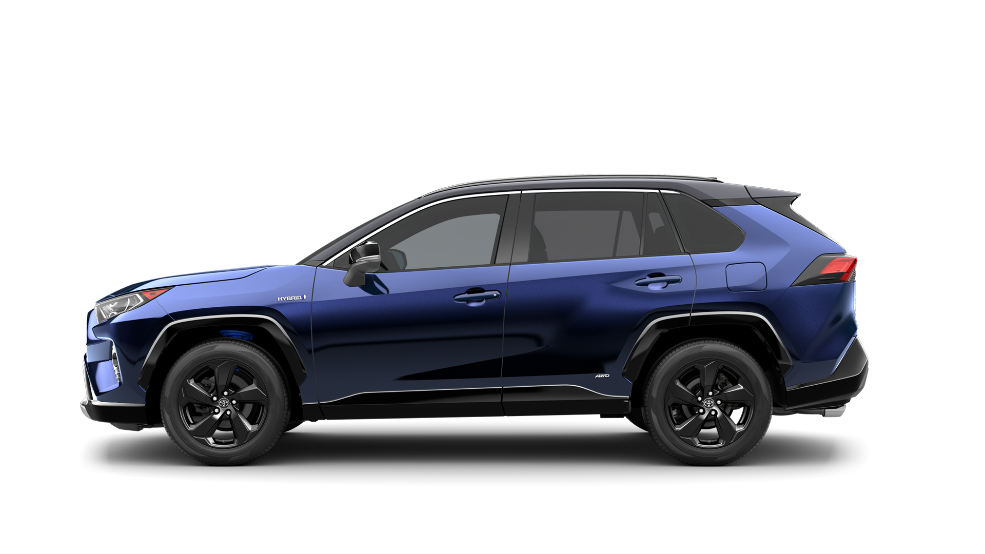 2021 Toyota RAV4 in Blueprint/Midnight Black Metallic Roof.