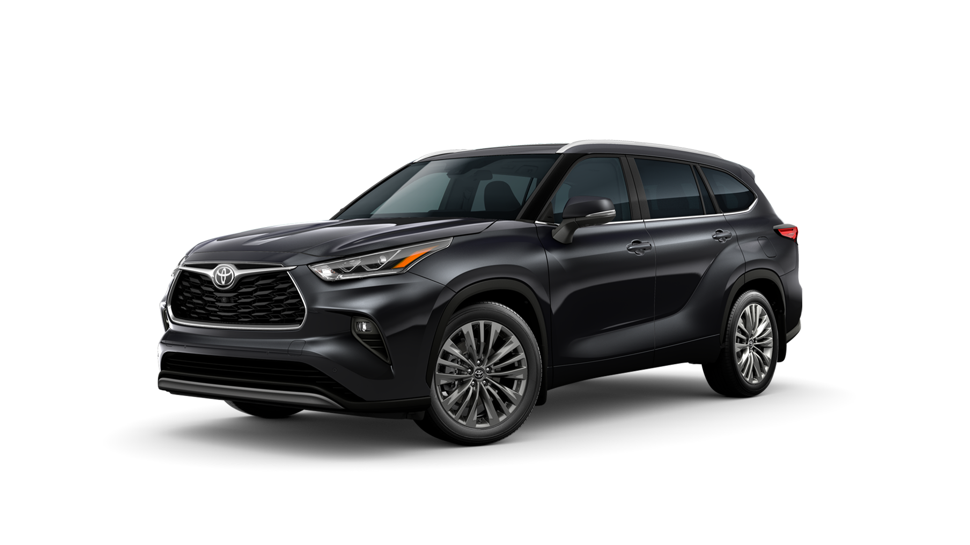 2022 Toyota Highlander in Midnight Black Metallic.