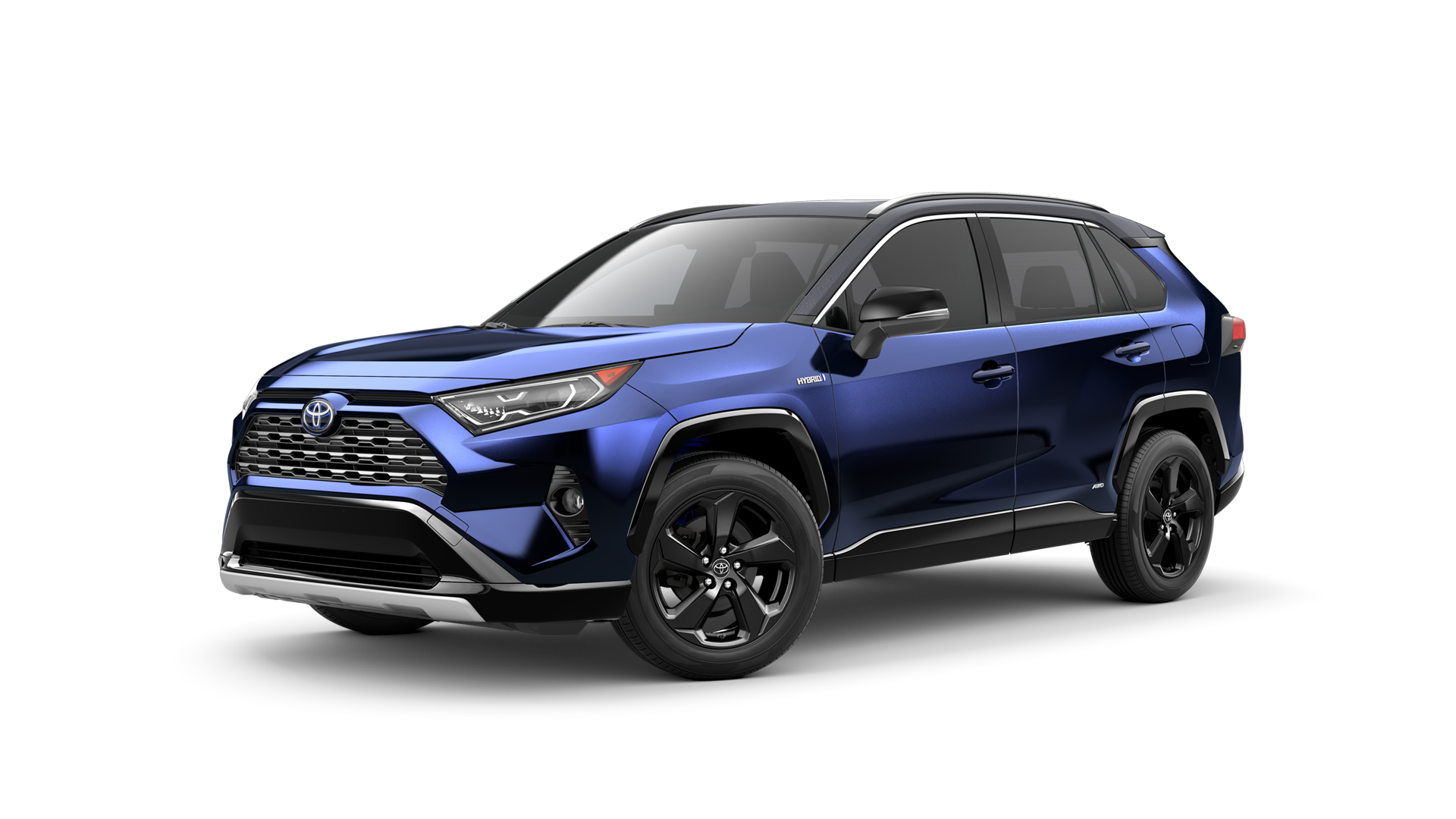 2021 Toyota RAV4 in Blueprint/Midnight Black Metallic Roof.