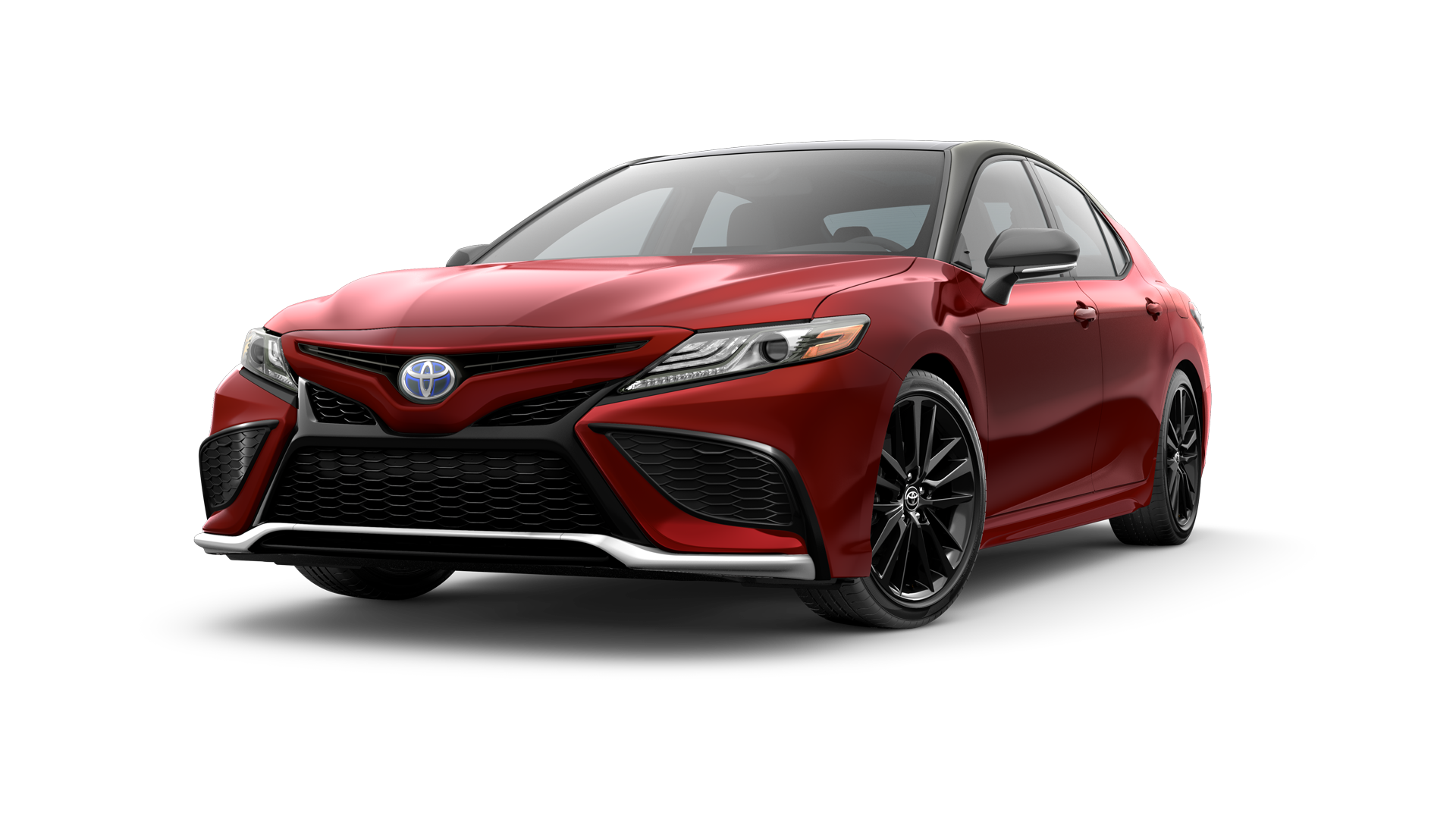 2024 Toyota Hybrid in Supersonic Red/Midnight Black Metallic Roof and Spoiler*.