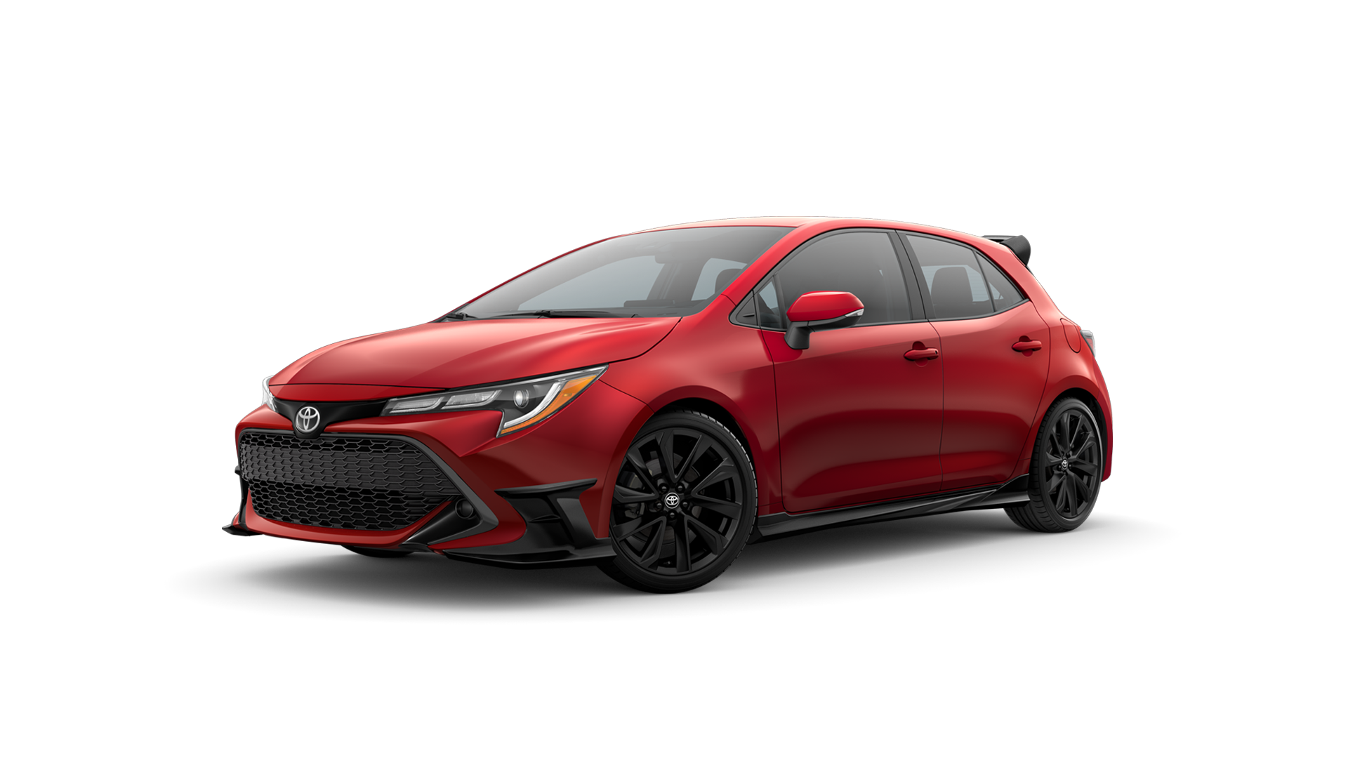 2021 Toyota Hatchback in Supersonic Red.