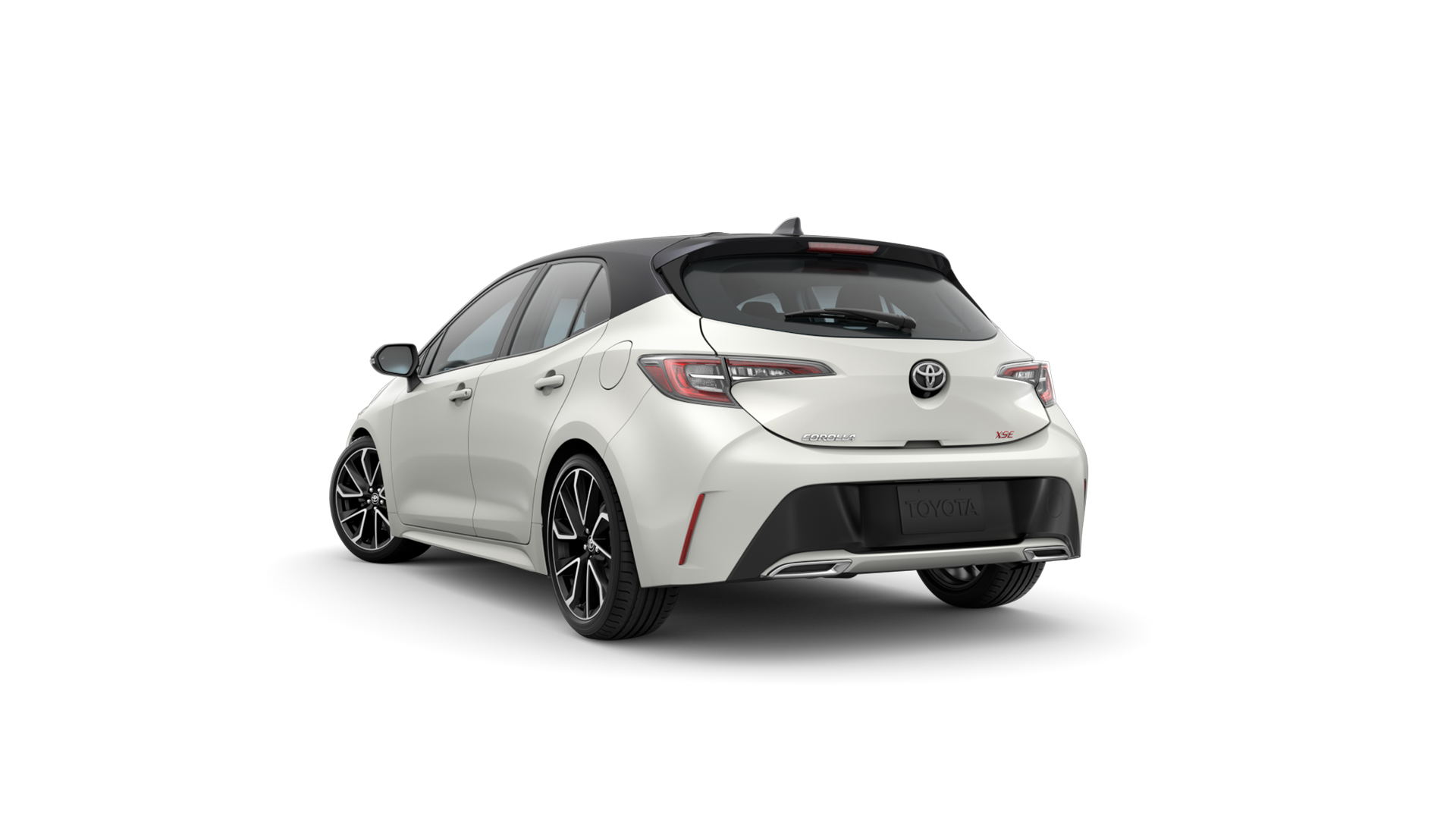 2021 Toyota Hatchback in Windchill Pearl/Midnight Black Metallic Roof.