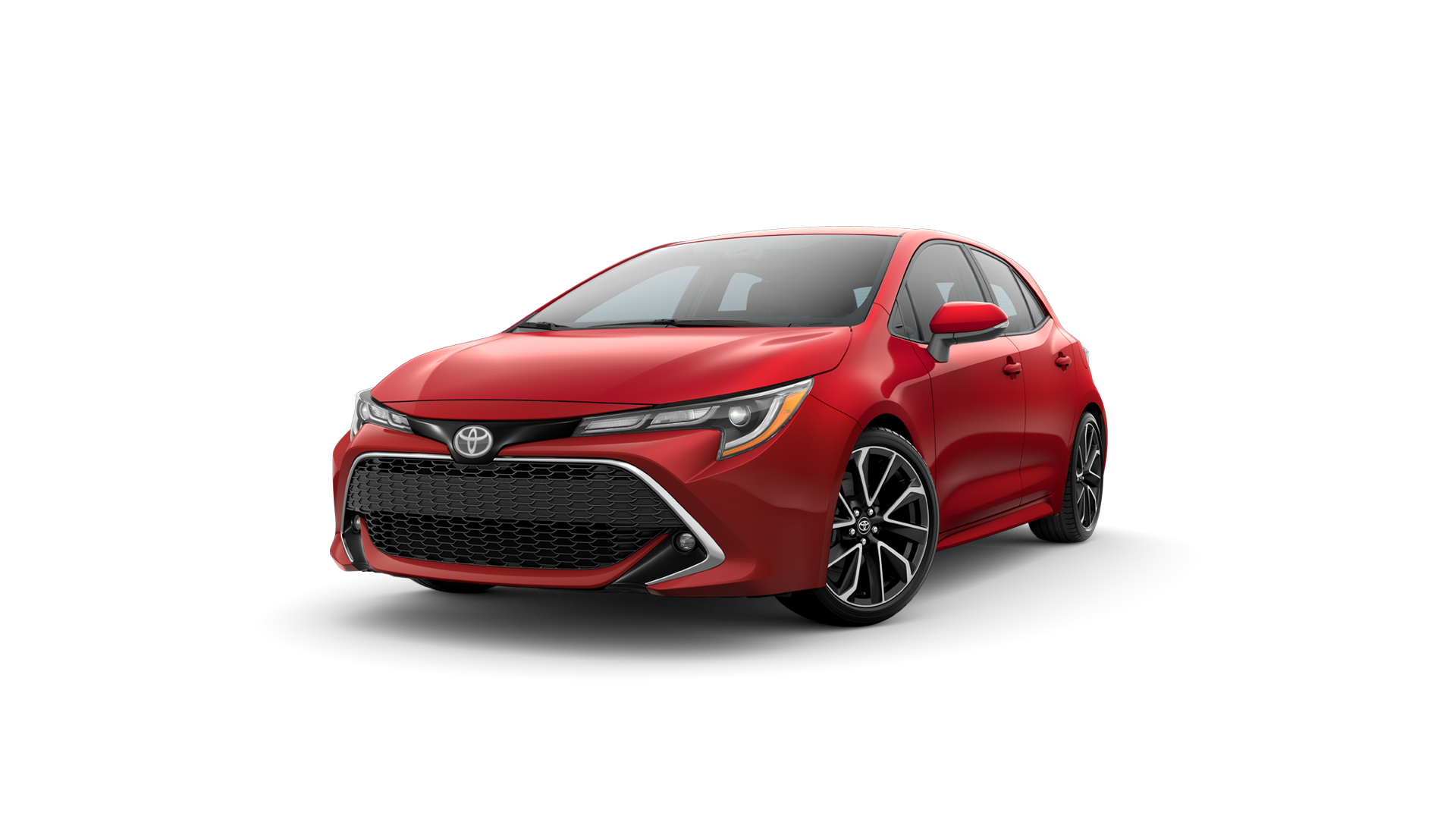 2022 Toyota Hatchback in Finish Line Red.
