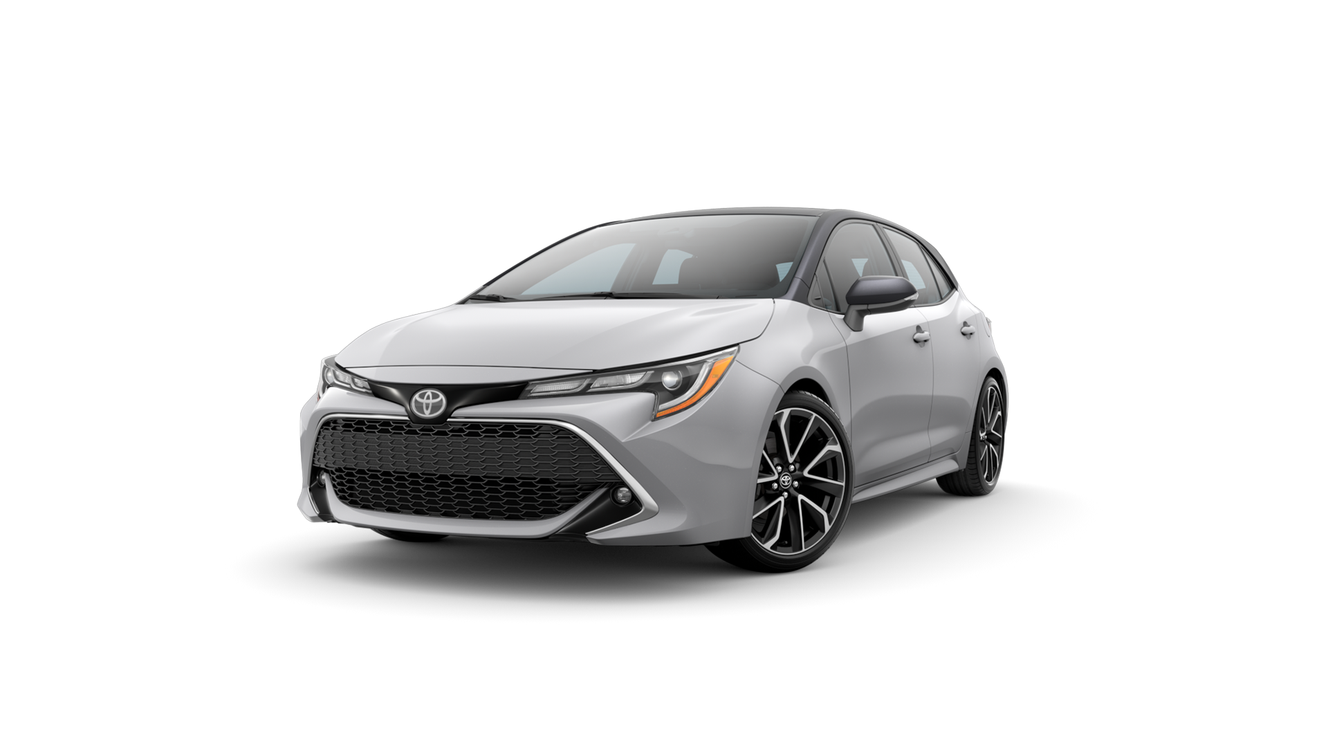 2021 Toyota Hatchback in Classic Silver Metallic/Midnight Black Metallic Roof.