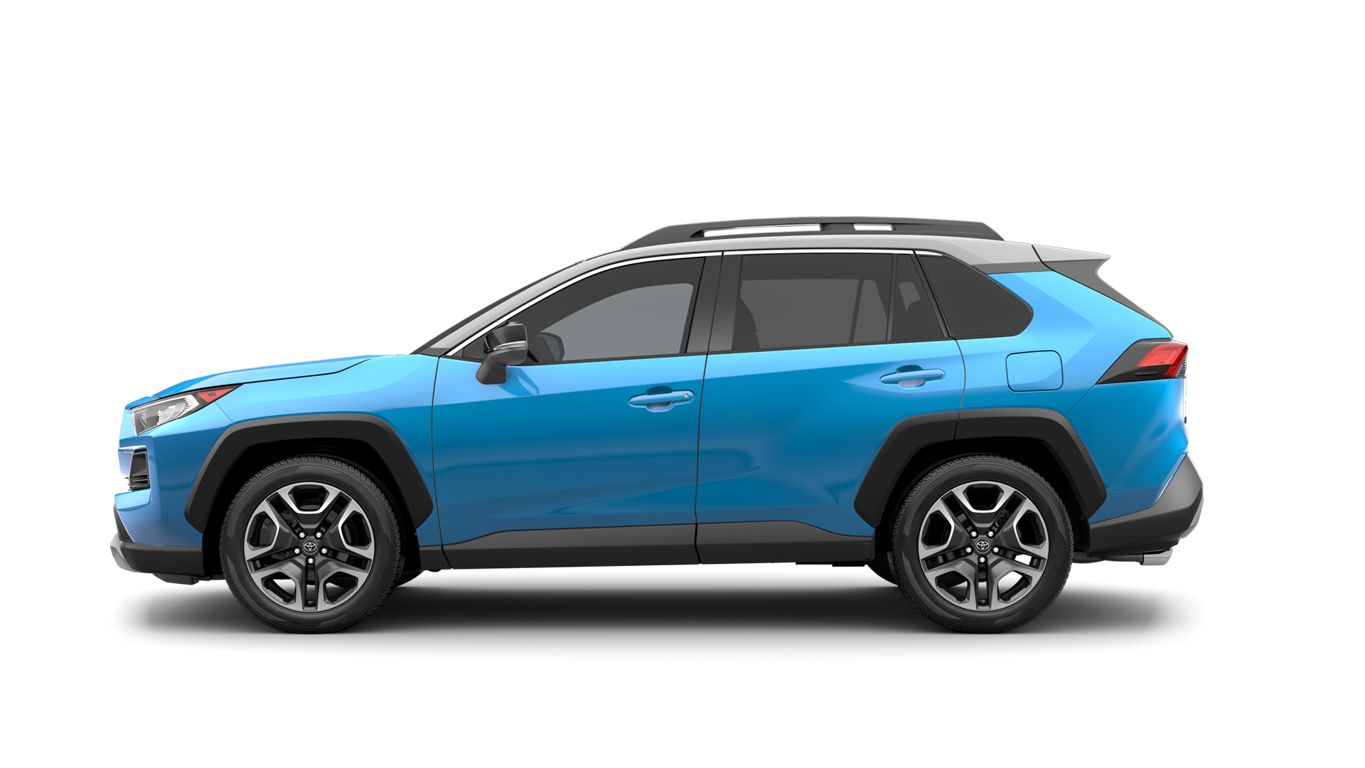 2021 Toyota RAV4 in Blue Flame/Ice Edge Roof.