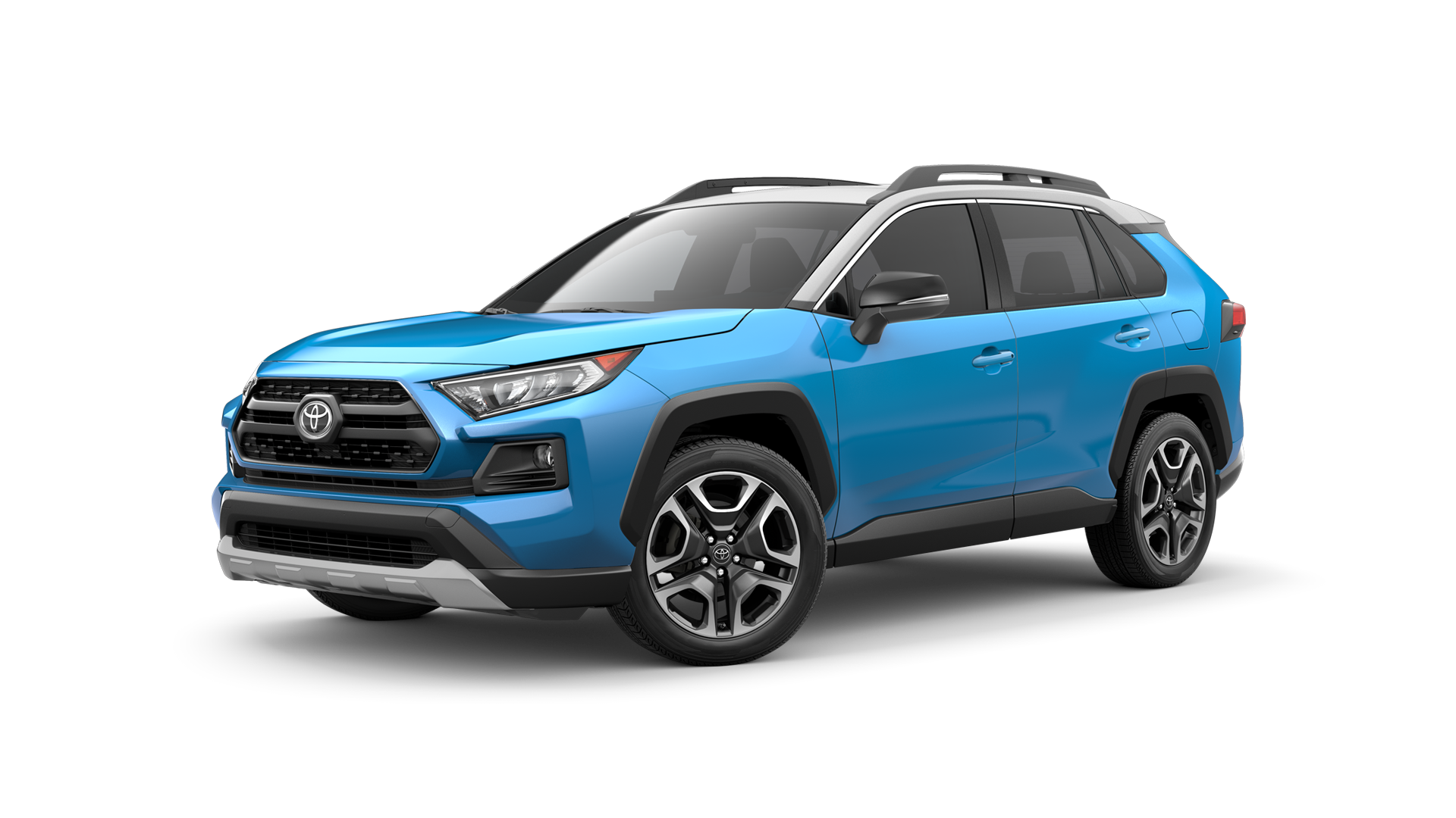 2021 Toyota RAV4 in Blue Flame/Ice Edge Roof.