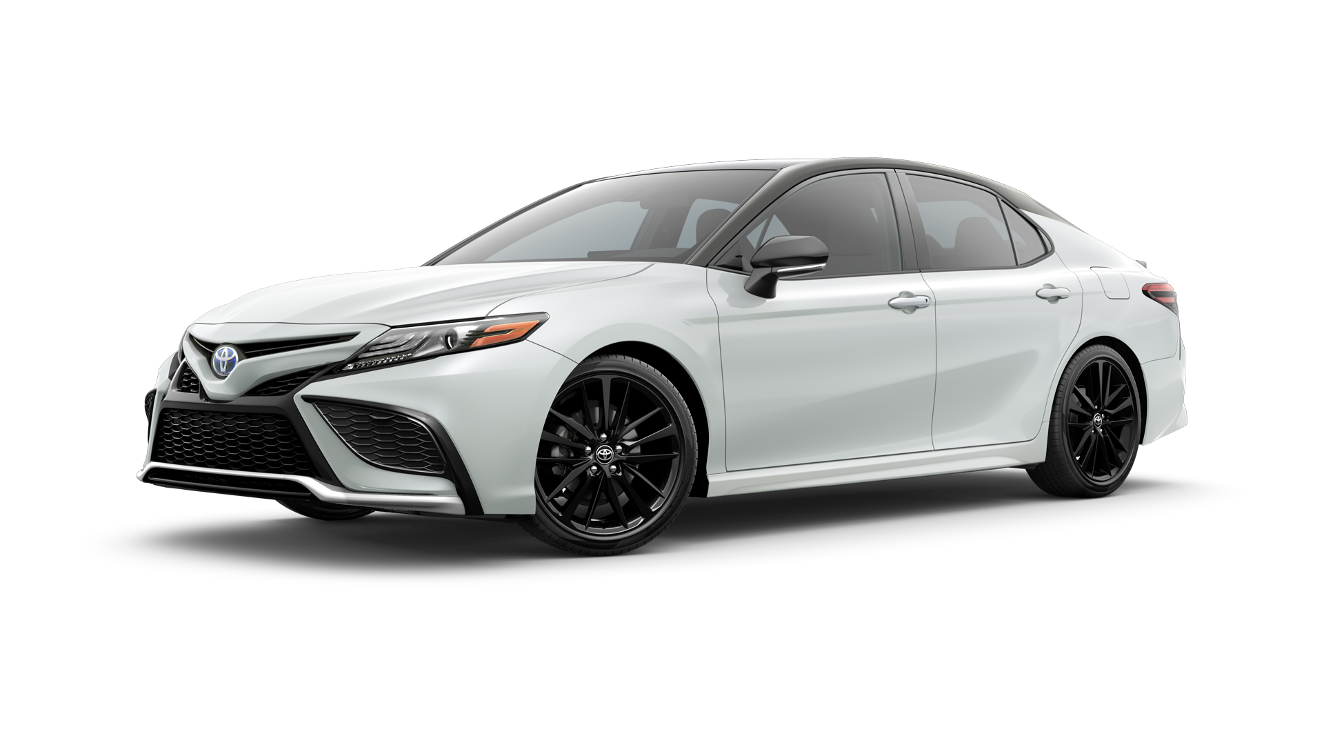 Three-sixty image of 2024 Camry Hybrid in Wind Chill Pearl/Midnight Black Metallic Roof and Spoiler*