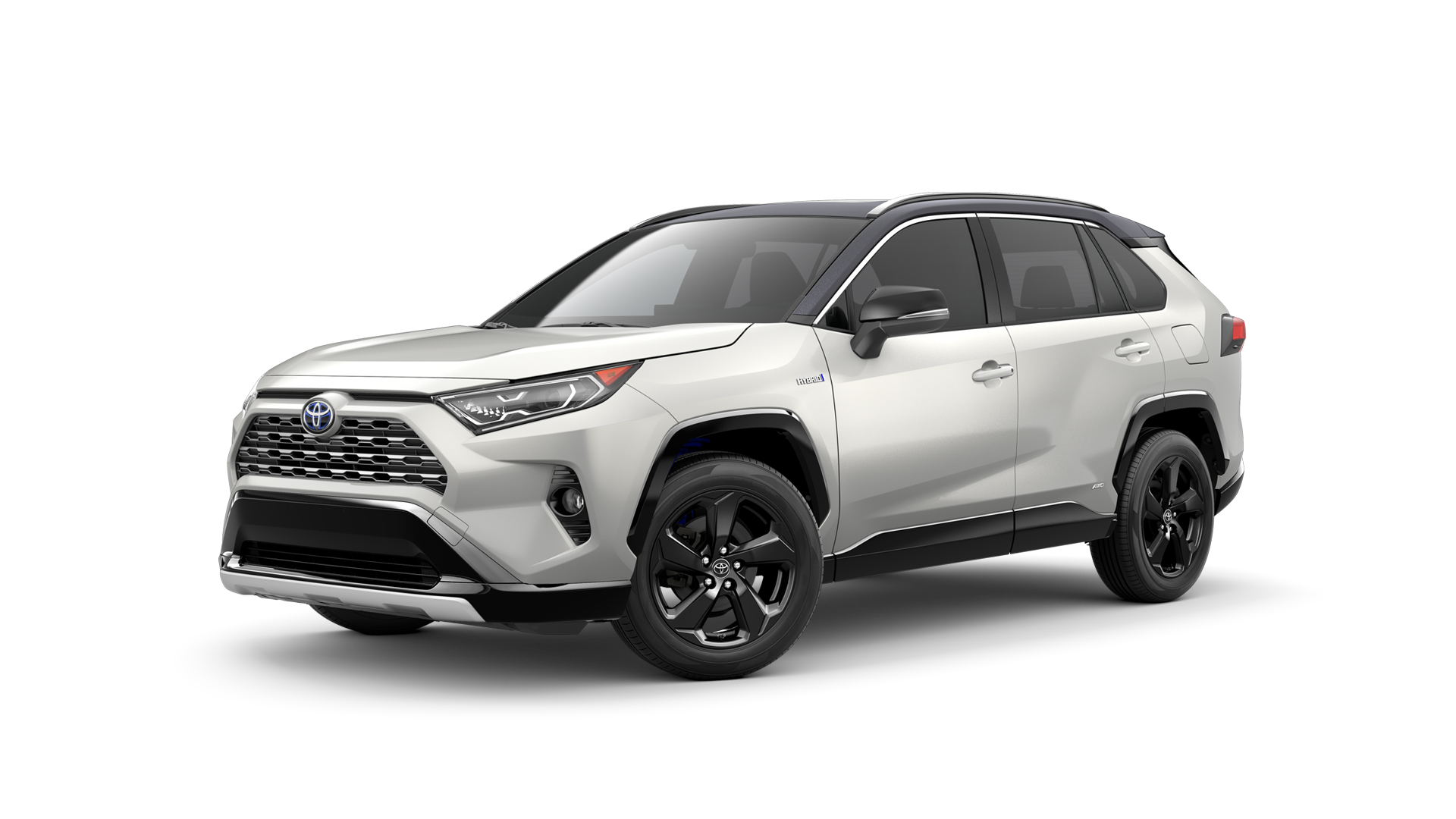 2021 Toyota RAV4 in Blizzard Pearl/Midnight Black Metallic Roof.