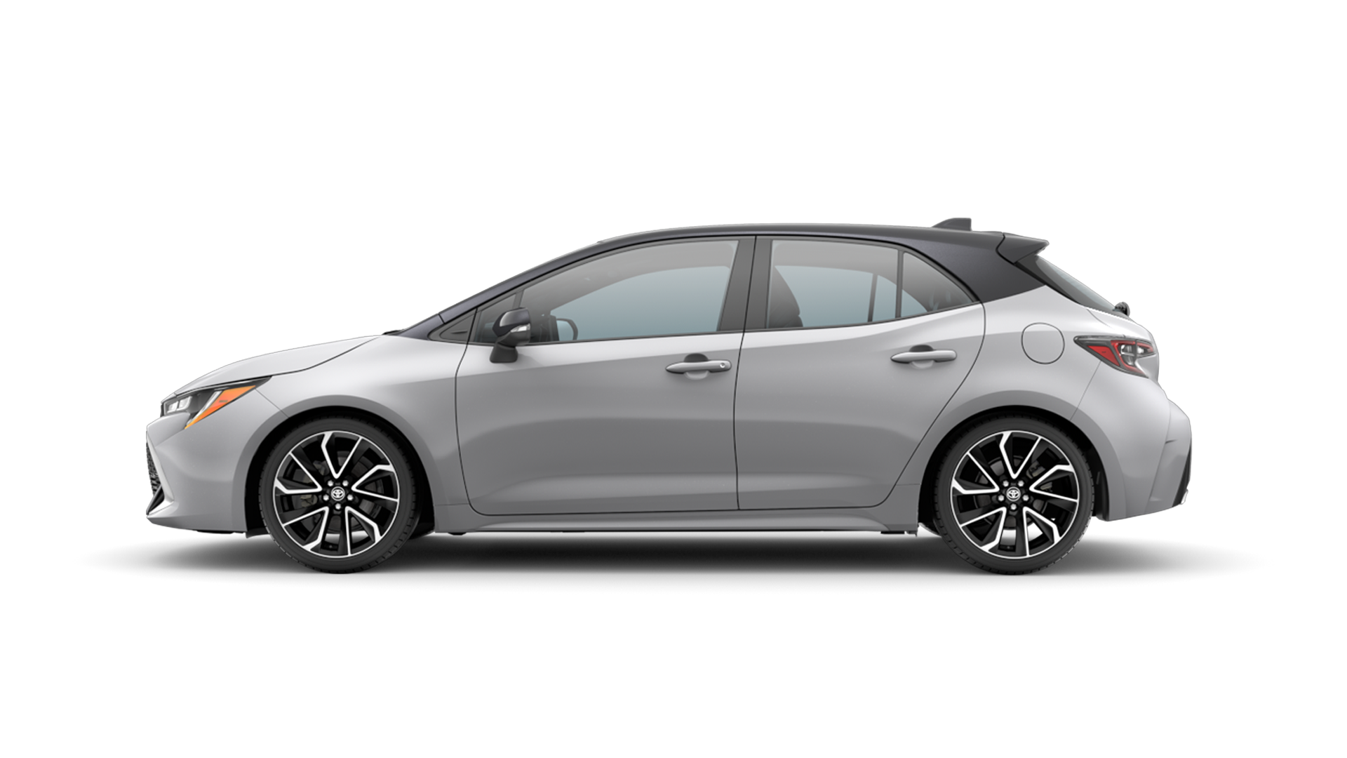 2021 Toyota Hatchback in Classic Silver Metallic/Midnight Black Metallic Roof.