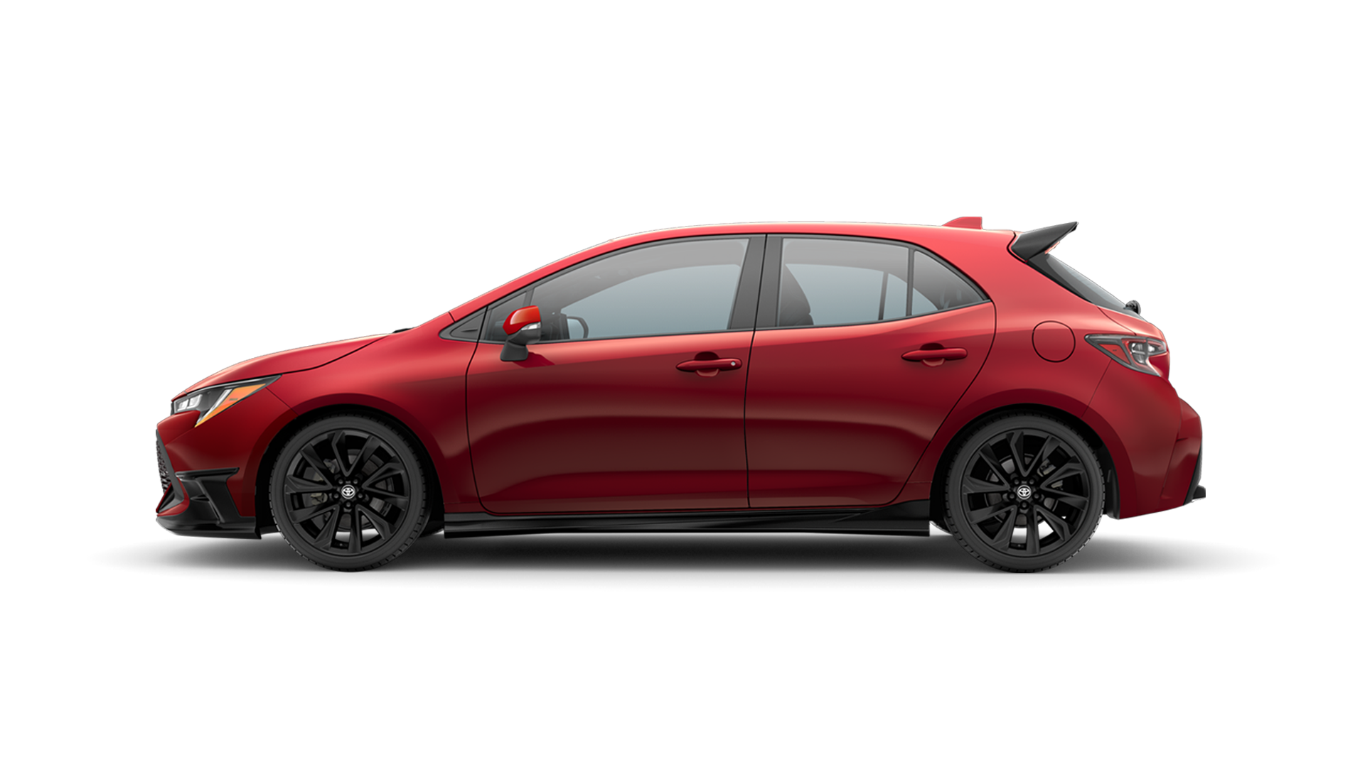 2021 Toyota Hatchback in Supersonic Red.