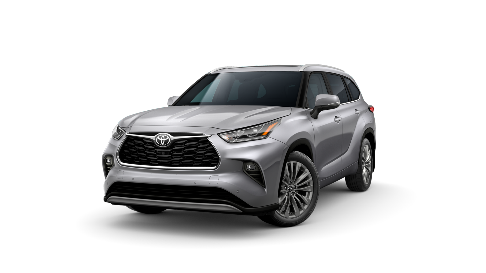 2022 Toyota Highlander in Celestial Silver Metallic.