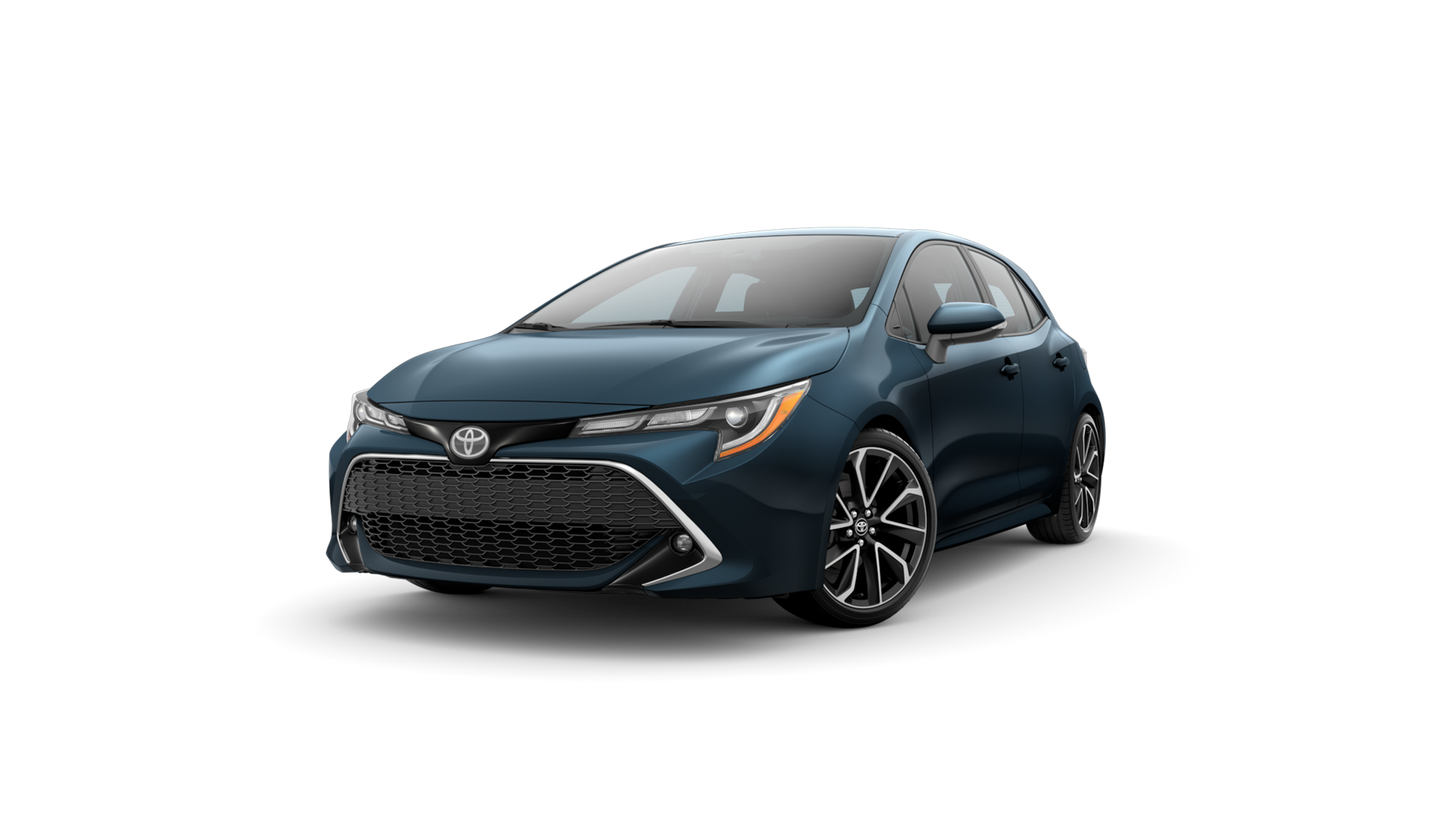 2021 Toyota Hatchback in Galactic Aqua Mica.