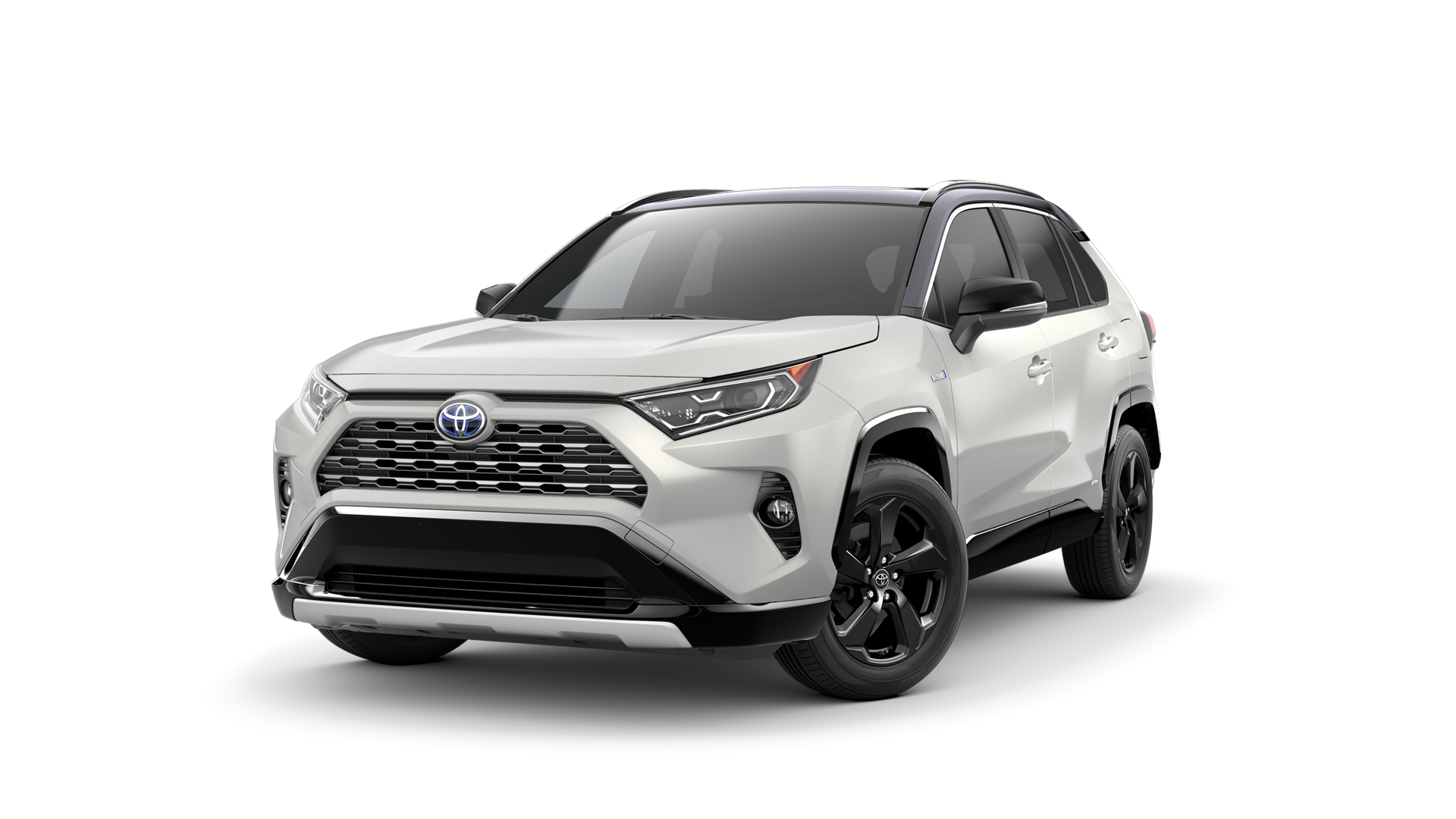 2021 Toyota RAV4 in Blizzard Pearl/Midnight Black Metallic Roof.