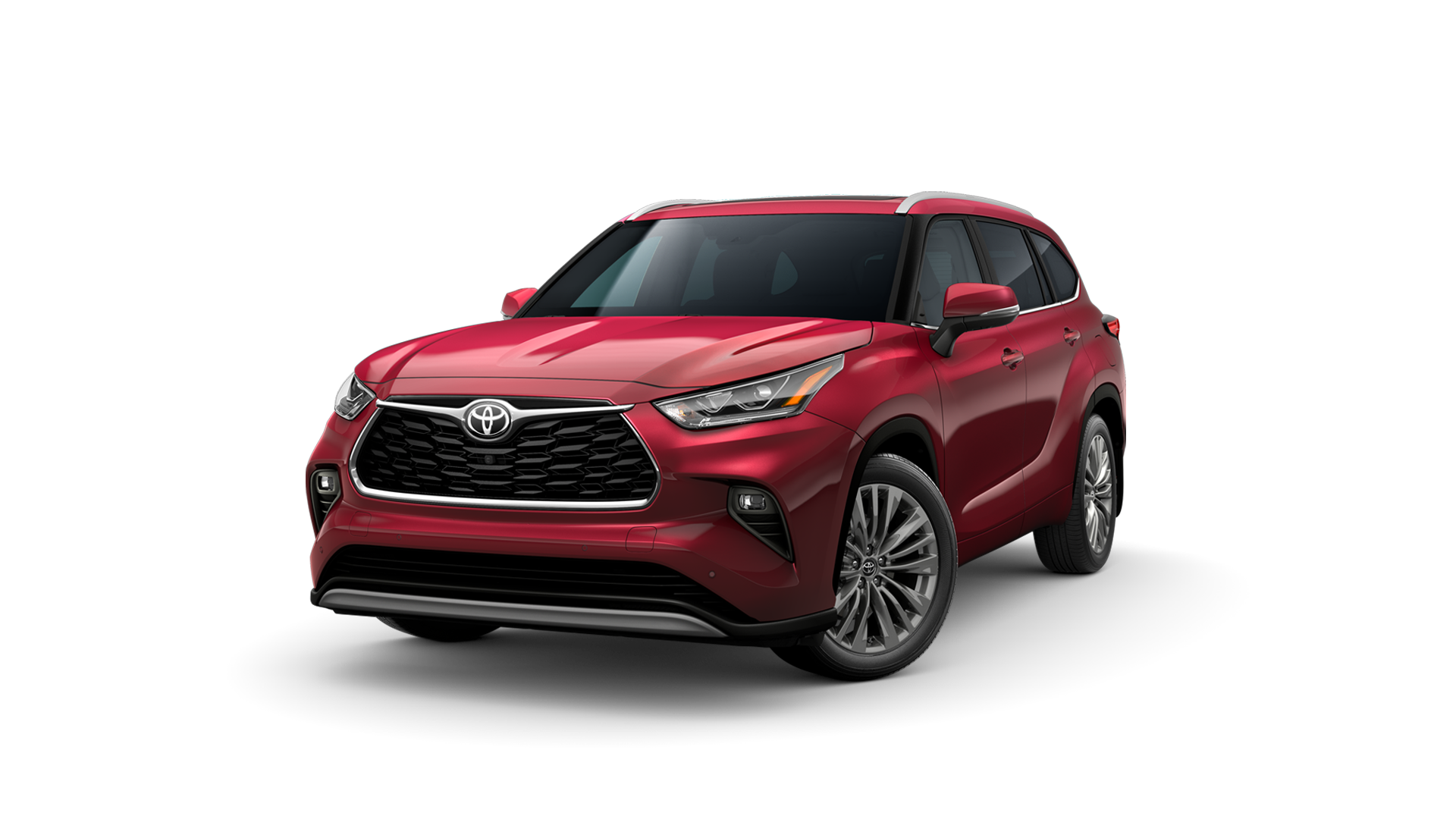 2022 Toyota Highlander in Ruby Flare Pearl.