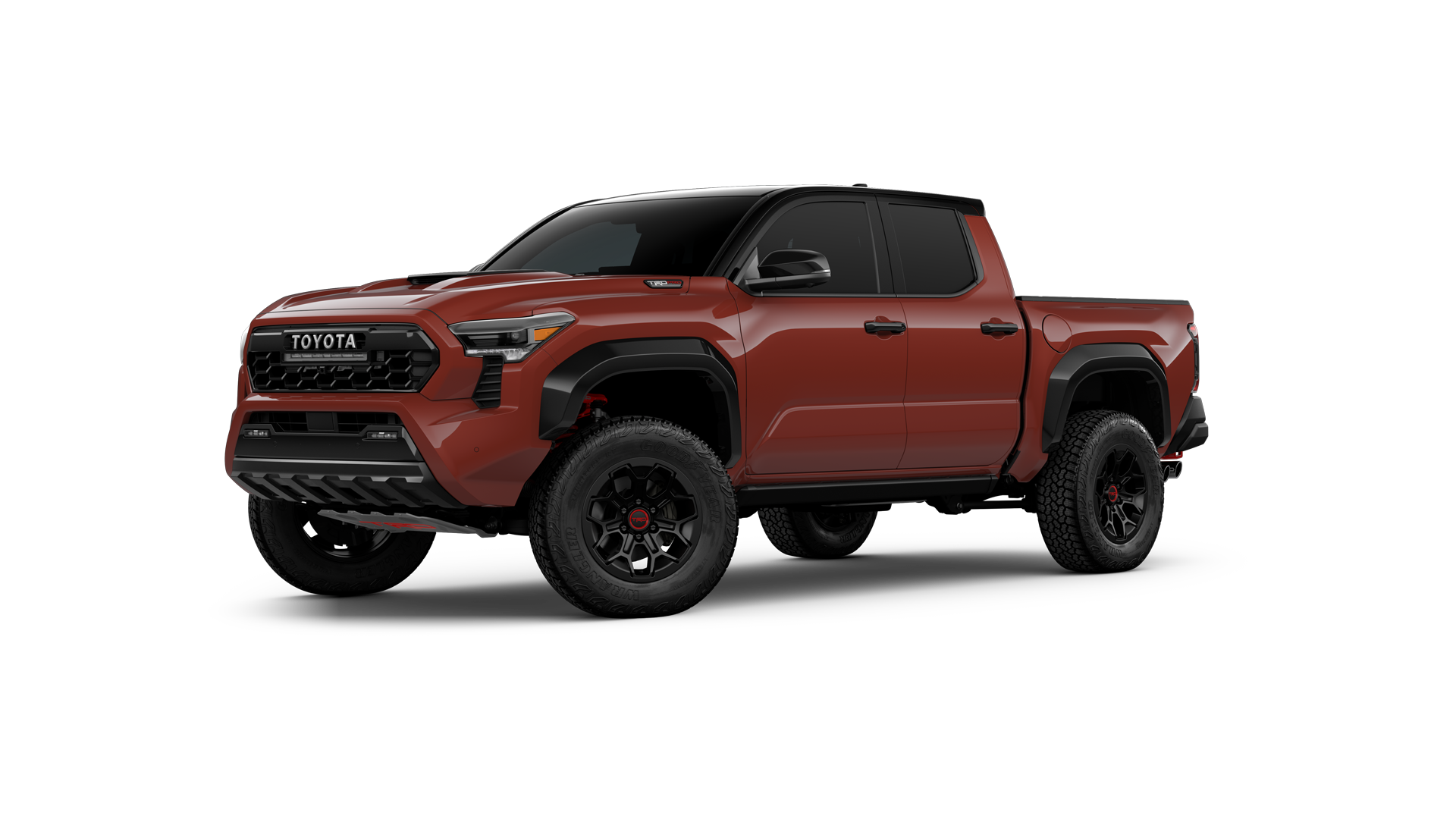 2024 Toyota Tacoma in Terra/Midnight Black Metallic Roof.