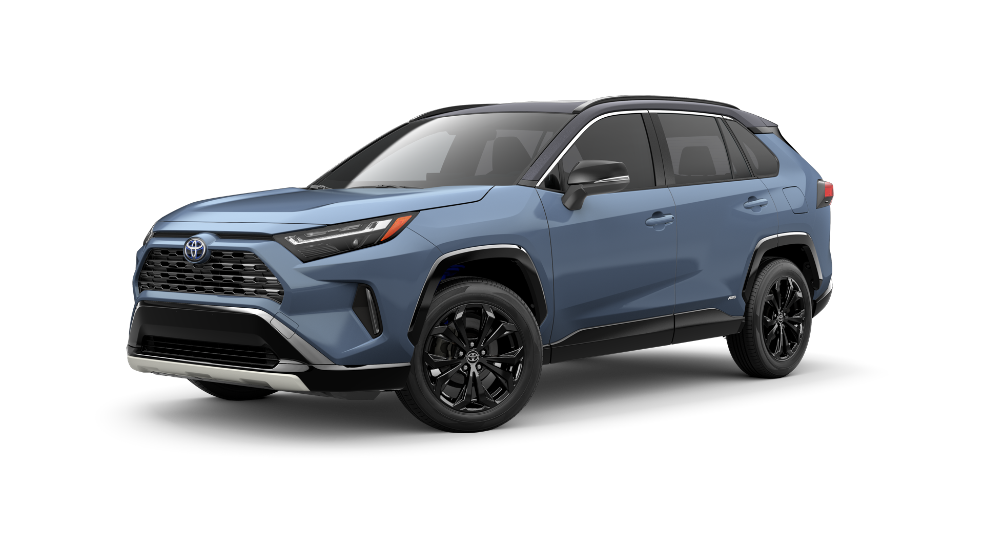 2023 Toyota Hybrid in Cavalry Blue/Midnight Black Metallic Roof.