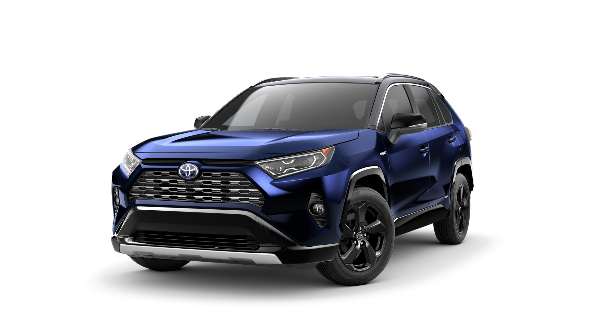 2021 Toyota RAV4 in Blueprint/Midnight Black Metallic Roof.