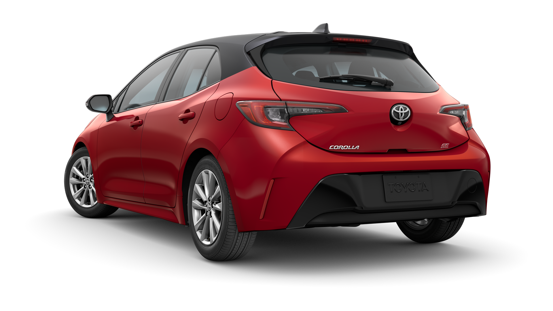 2024 Toyota Hatchback in Finish Line Red*/Midnight Black Metallic Roof.