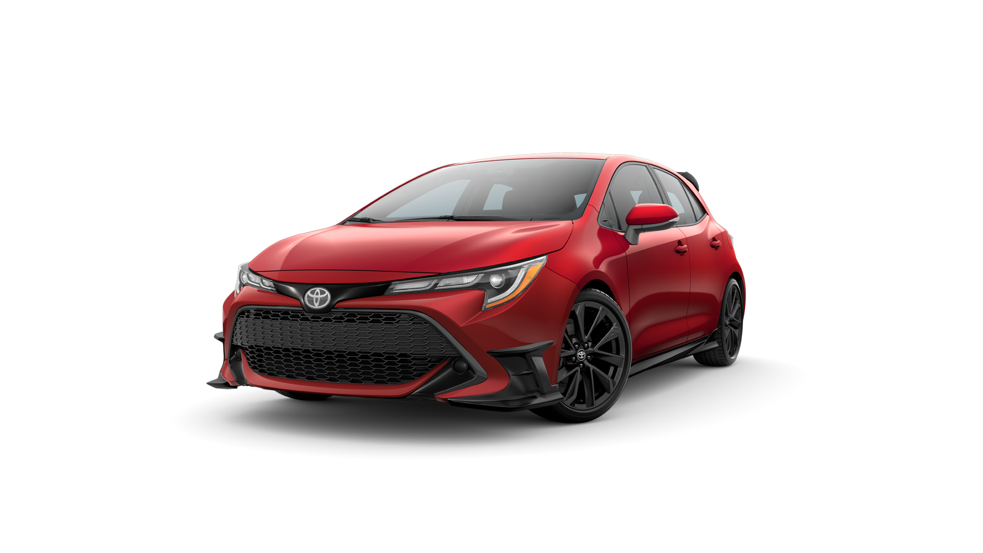 2021 Toyota Hatchback in Supersonic Red.