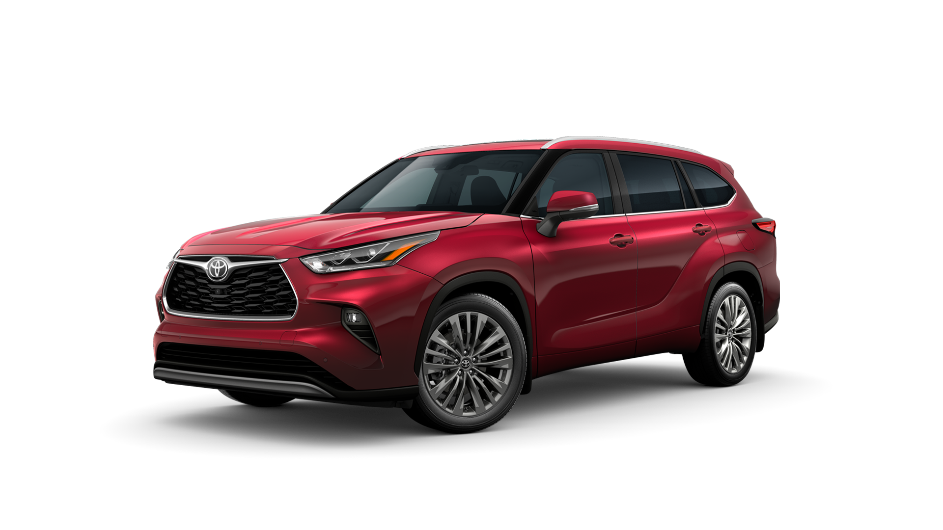 2022 Toyota Highlander in Ruby Flare Pearl.