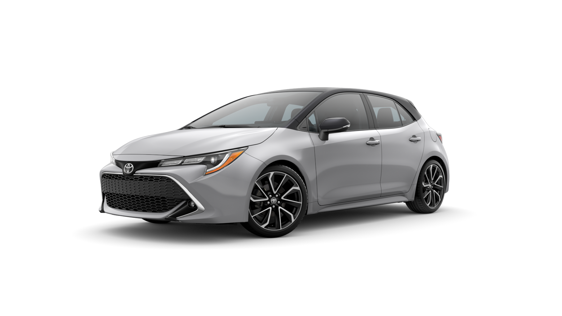 2021 Toyota Hatchback in Classic Silver Metallic/Midnight Black Metallic Roof.